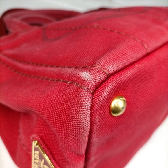 Prada Tote Bag Red Canvas - Picture 7 of 10